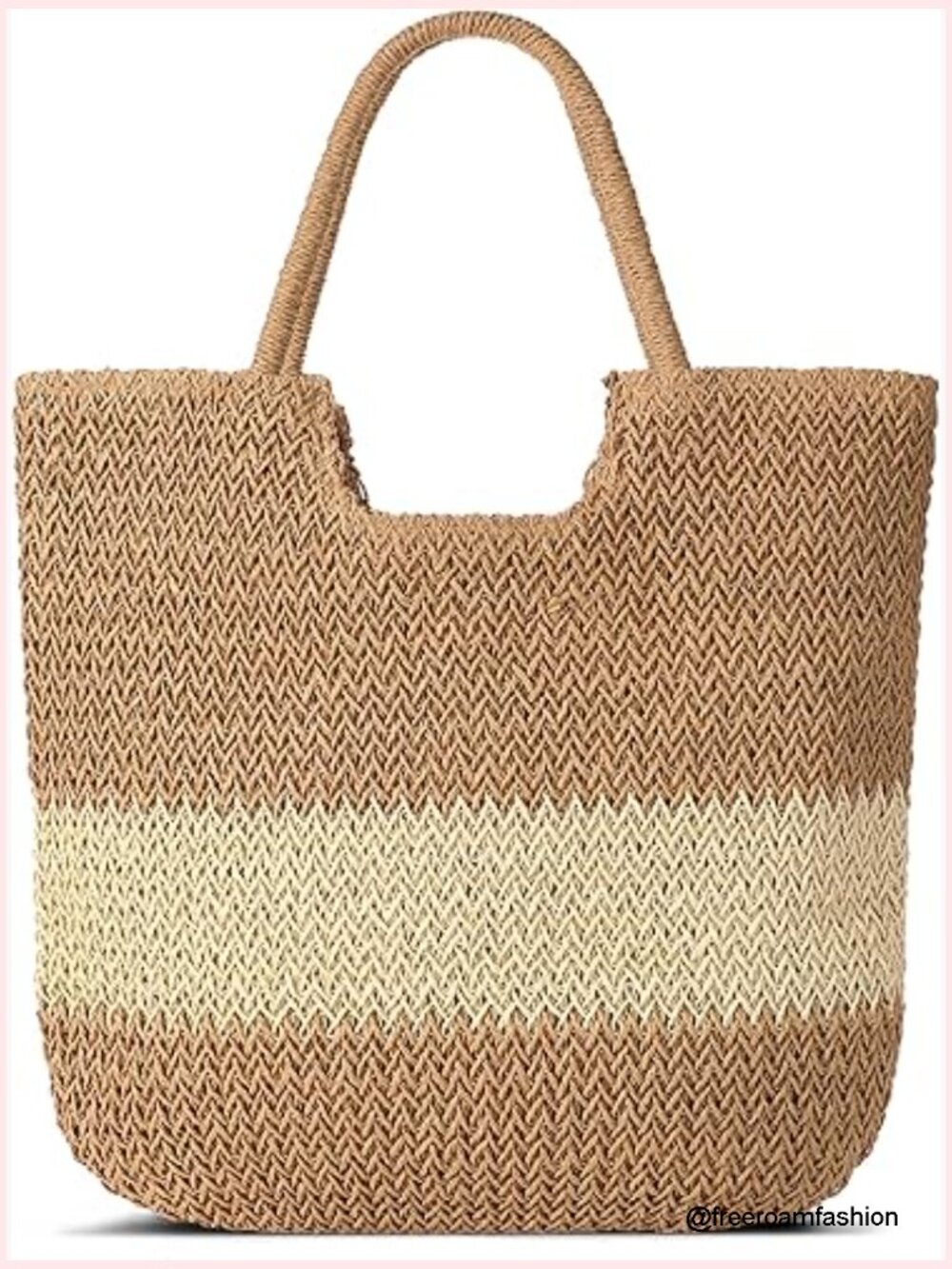 Large Straw Tote Bag For Beach, Summer, And Travel - Woven Shoulder Handbag